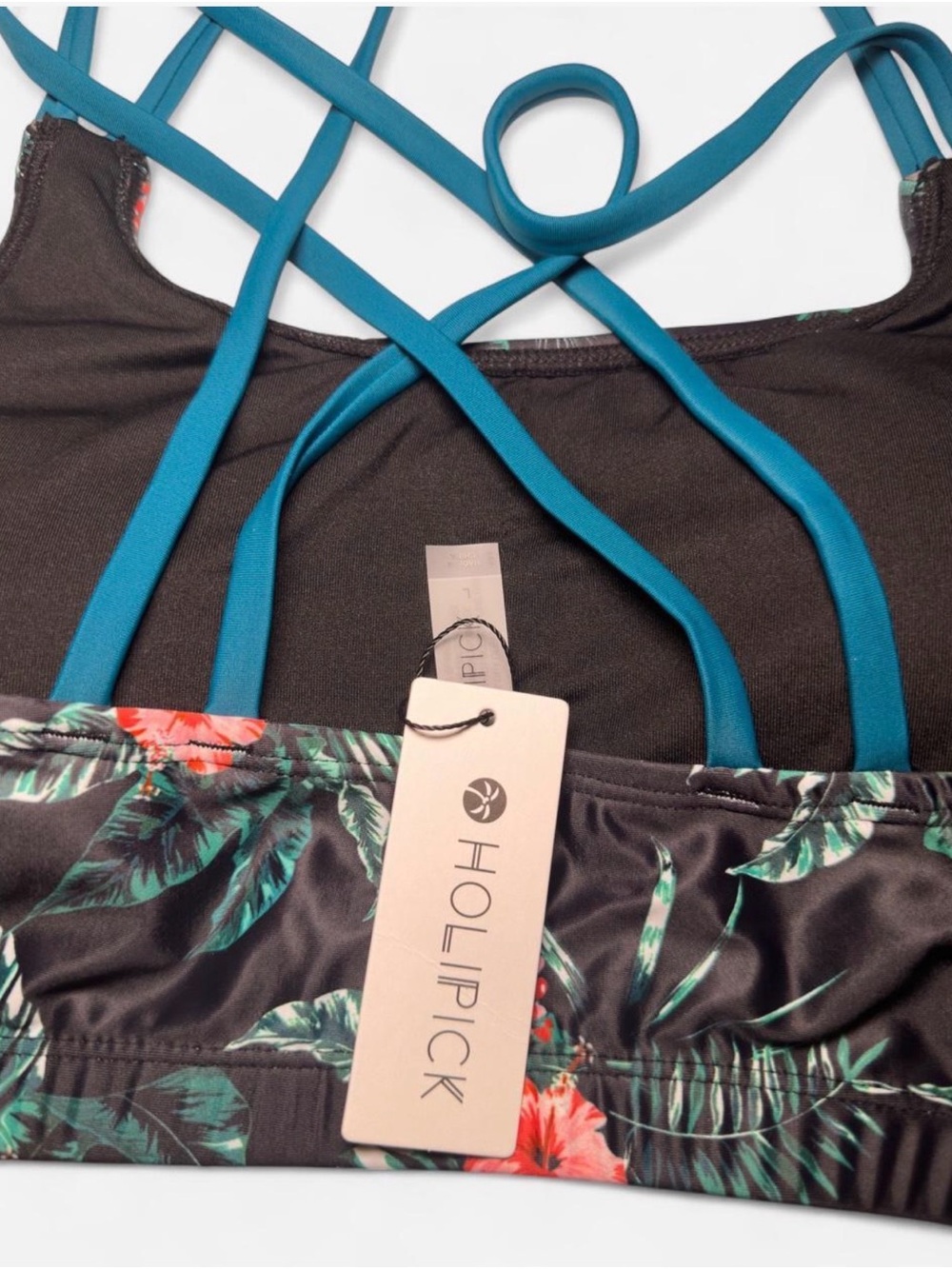 Holipick Tropical Floral 3-Piece Tankini Swimsuit Set NWT Size L - Picture 7 of 8